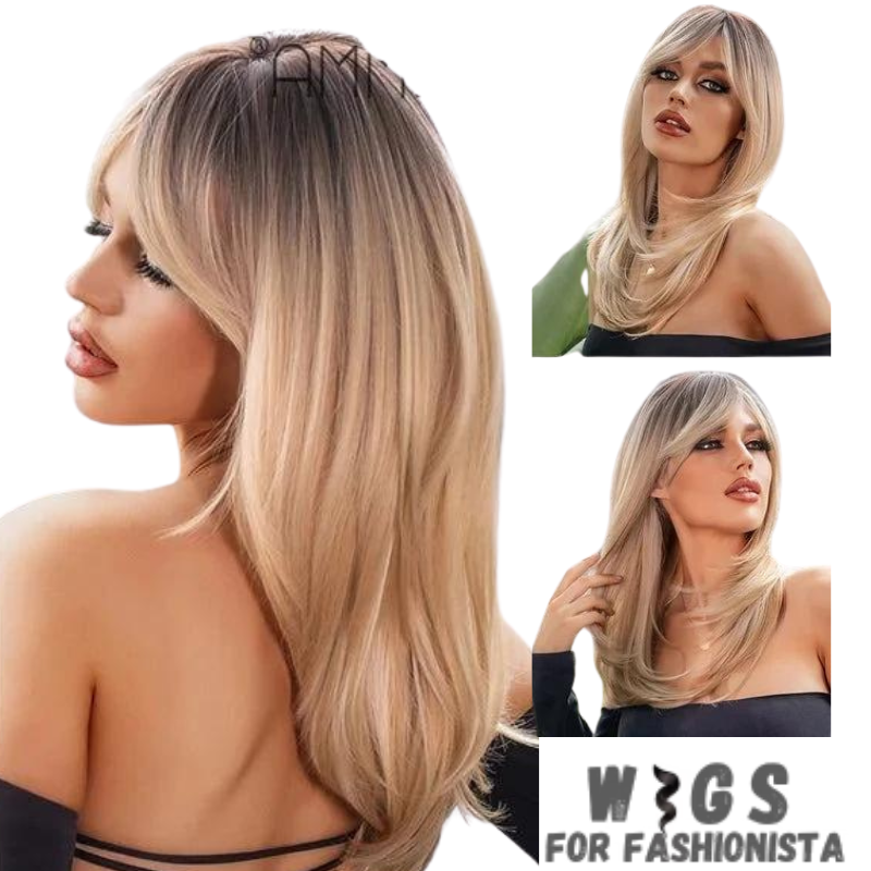 Medium Length Layered Synthetic Wig – Crafted with high-quality synthetic fibers, medium-length cut with beautifully layered strands that add volume and dimension to your hairstyle. The layers create a natural and textured look, allowing for easy styling and a flattering silhouette. -WIGS FOR FASHIONISTA